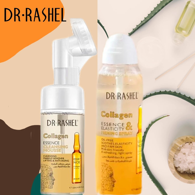 Dr.Rashel Collagen Cleansing Essence Mousse + Collagen Essence Spray - Pack Of 2 Dr.Rashel Collagen Cleansing Essence Mousse + Collagen Essence Spray - Pack Of 2