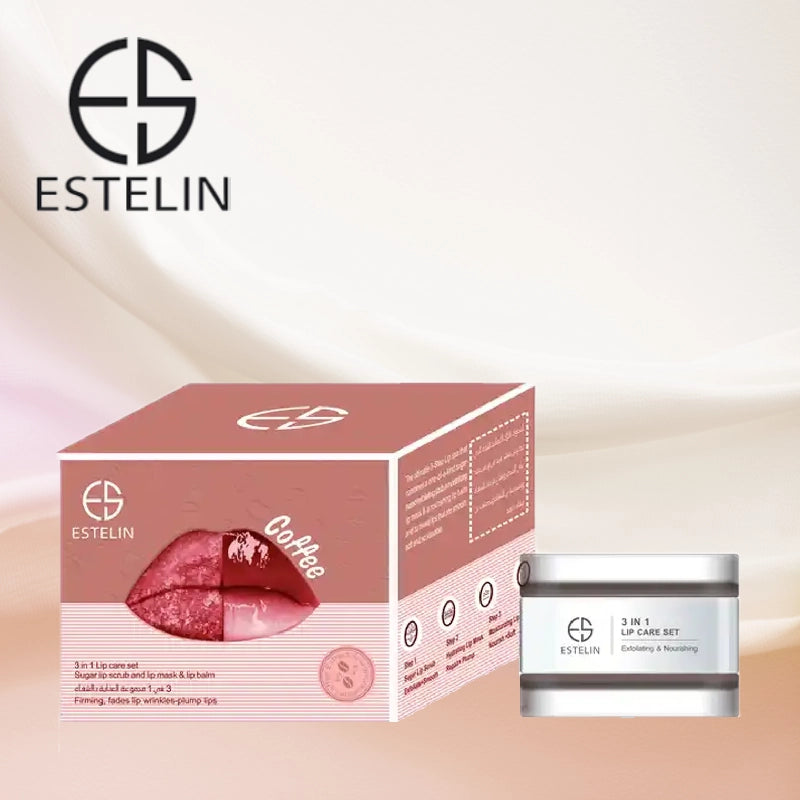 ESTELIN Coffee Sugar Lip Scrub Moisturizing Mask And Lip Balm 3 In 1 Lip Care Set ESTELIN Coffee Sugar Lip Scrub Moisturizing Mask And Lip Balm 3 In 1 Lip Care Set