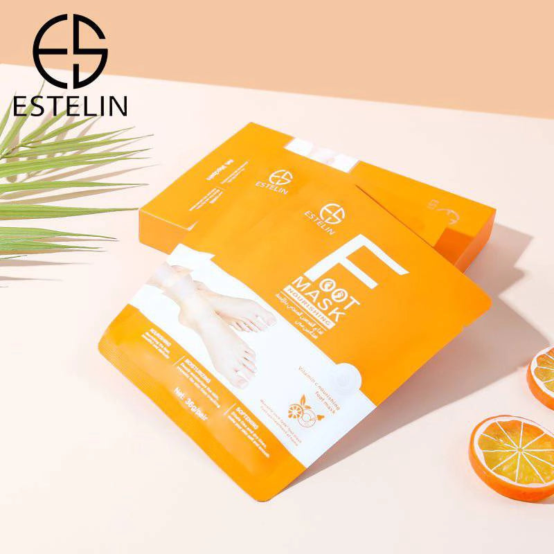 ESTELIN Vitamin C Nourishing Foot Mask Daily Moisturizing Foot Care - 2pairs ESTELIN Vitamin C Nourishing Foot Mask Daily Moisturizing Foot Care - 2pairs