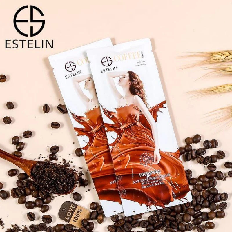Estelin Coffee 100% Pure Natural Body Scrub by Dr.Rashel - Pack of 7 Estelin Coffee 100% Pure Natural Body Scrub by Dr.Rashel - Pack of 7