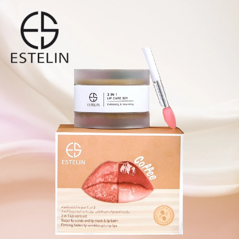 ESTELIN Coffee Sugar Lip Scrub Moisturizing Mask And Lip Balm 3 In 1 Lip Care Set ESTELIN Coffee Sugar Lip Scrub Moisturizing Mask And Lip Balm 3 In 1 Lip Care Set