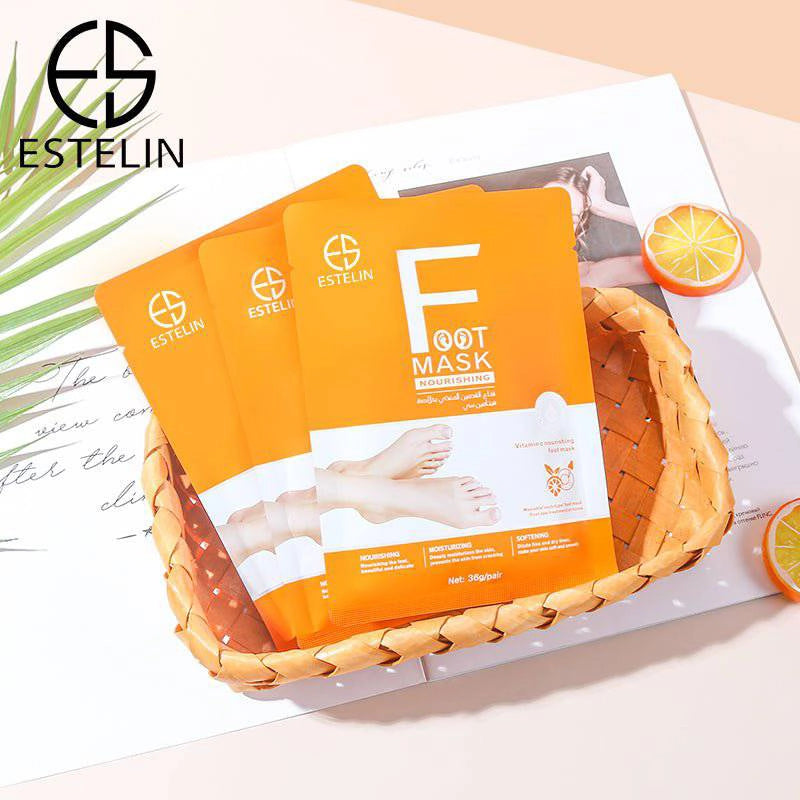 ESTELIN Vitamin C Nourishing Foot Mask Daily Moisturizing Foot Care - 2pairs ESTELIN Vitamin C Nourishing Foot Mask Daily Moisturizing Foot Care - 2pairs