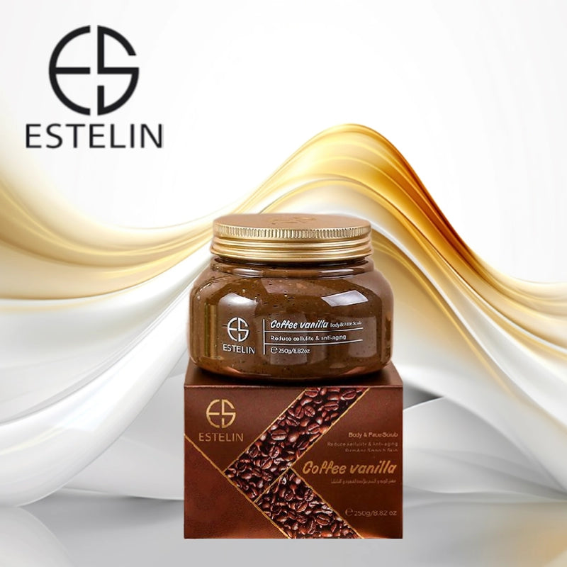 Estelin Coffee Vanilla Anti Aging Face & Body Scrub by Dr.Rashel - 250g Estelin Coffee Vanilla Anti Aging Face & Body Scrub by Dr.Rashel - 250g