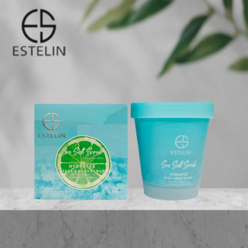 Estelin Sea Salt Scrub Hydrates Face & Body Scrub by Dr.Rashel - 280g Estelin Sea Salt Scrub Hydrates Face & Body Scrub by Dr.Rashel - 280g