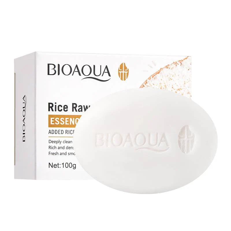 BIOAQUA Rice Raw Pulp Face And Body Oil Control Soap 100g BIOAQUA Rice Raw Pulp Face And Body Oil Control Soap 100g