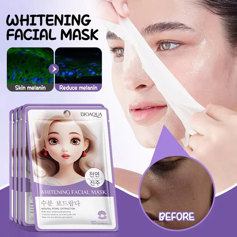 BIOAQUA Natural Pearl Extraction Whitening Facial Sheet Mask BIOAQUA Natural Pearl Extraction Whitening Facial Sheet Mask
