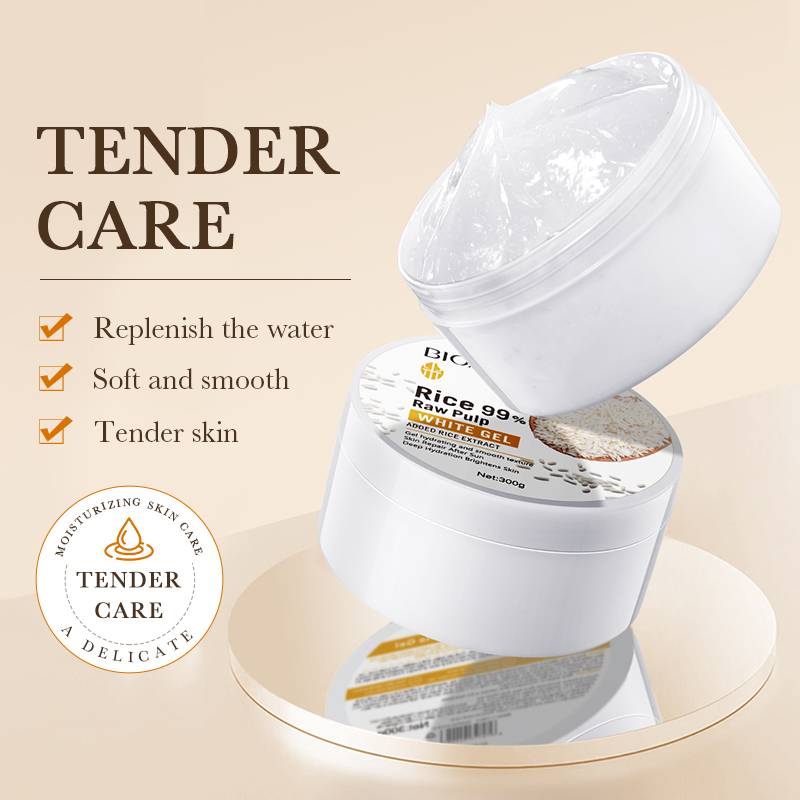 Bioaqua Rice Raw Pulp White Gel Moisturizing Brightening Gel 300g Bioaqua Rice Raw Pulp White Gel Moisturizing Brightening Gel 300g