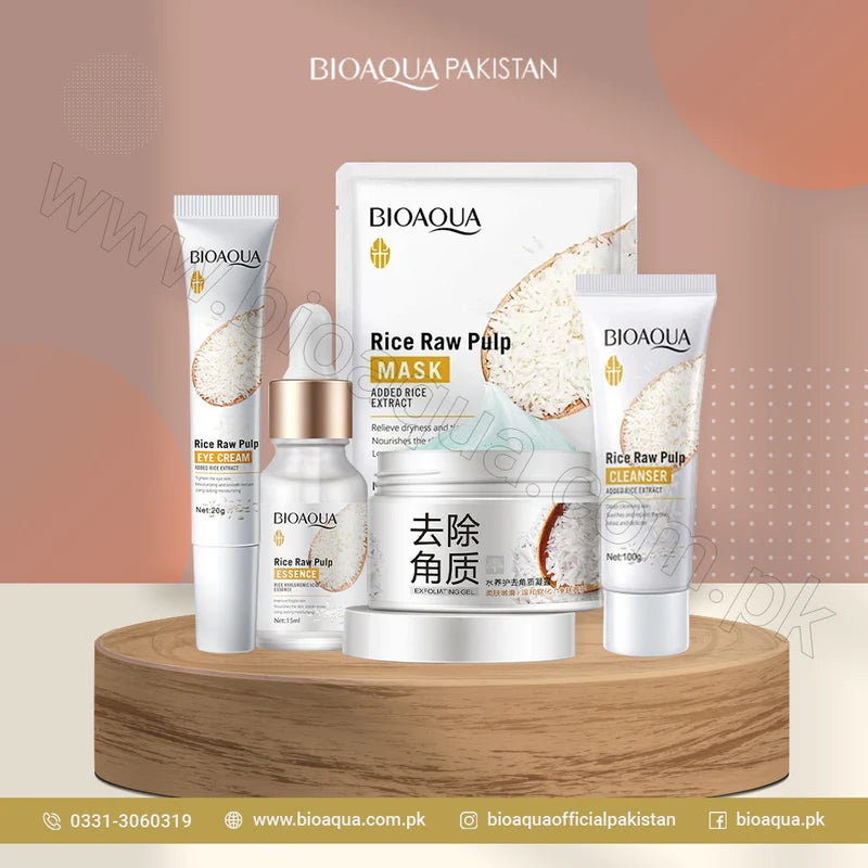 BIOAQUA Set of 5 Rice Raw Pulp Skin Whitening Series BIOAQUA Set of 5 Rice Raw Pulp Skin Whitening Series