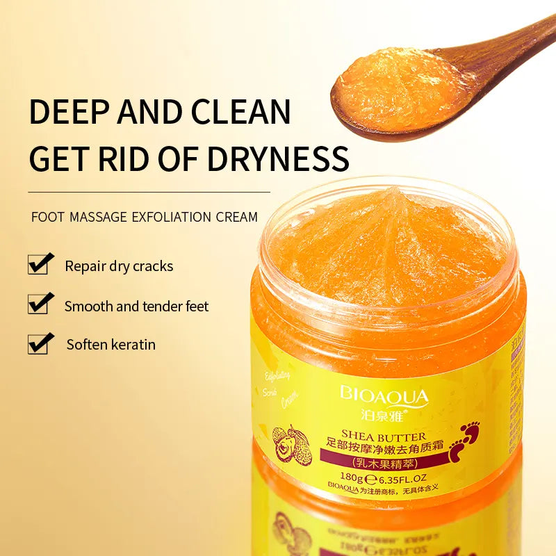 BIOAQUA Shea Butter Foot Massage Exfoliating Scrub 180gm BIOAQUA Shea Butter Foot Massage Exfoliating Scrub 180gm