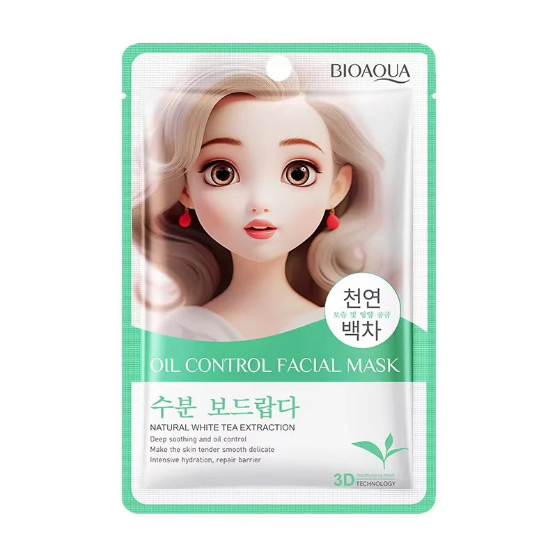 BIOAQUA Natural White Tea Extraction Oil Control Facial Sheet Mask BIOAQUA Natural White Tea Extraction Oil Control Facial Sheet Mask