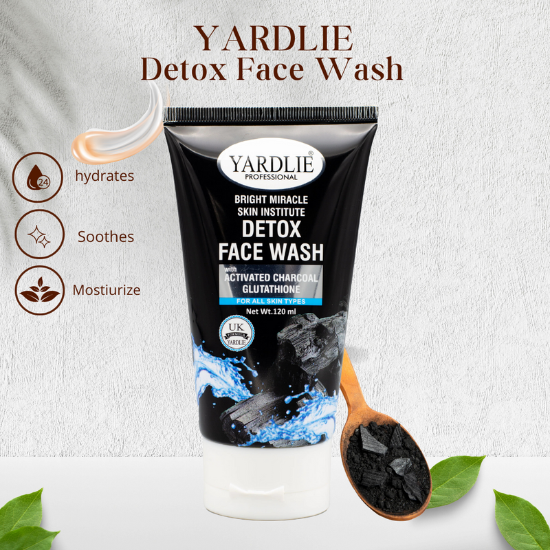 Yardlie Professional Charcoal Glutathione Detox Face Wash 120ml Yardlie Professional Charcoal Glutathione Detox Face Wash 120ml