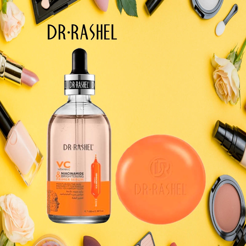 Dr.Rashel Vitamin C Brightening & Anti Aging Primer Serum + Soap - Pack Of 2 Dr.Rashel Vitamin C Brightening & Anti Aging Primer Serum + Soap - Pack Of 2