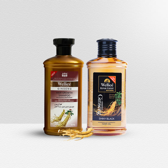Wellice Dry And Damaged Hair Solution with Ginseng Extract (Oil and Shampoo)