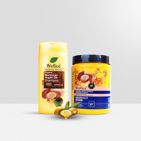 Wellice Argan Oil Shampoo & Argan Hair Mask (Hair Repair Duo)