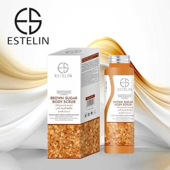 ESTELIN Pure Brown Sugar Sweet Almond Oil and Vitamin E Exfoliating Body Scrub - Brown Sugar