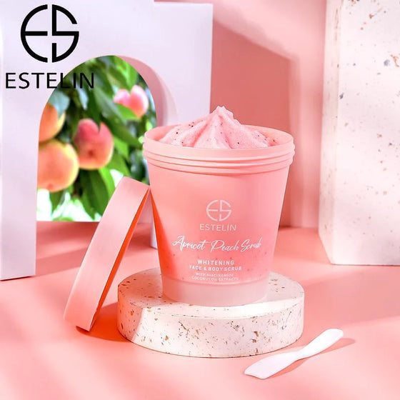 Estelin Apricot Peach Scrub Whitening Face & Body Scrub by Dr.Rashel - 280g