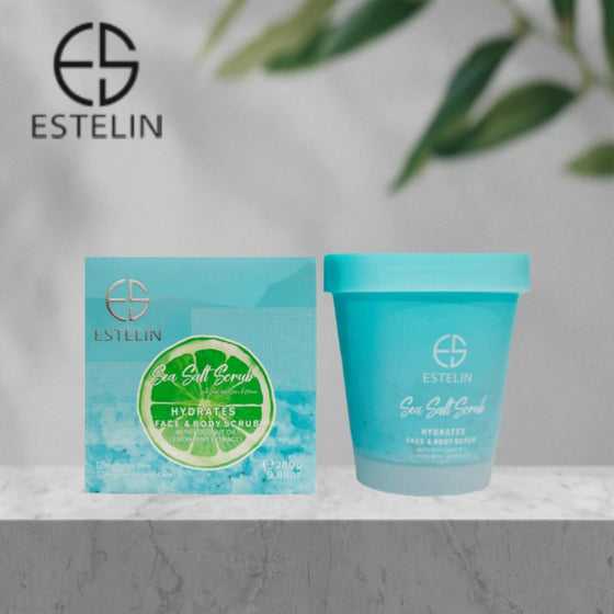 Estelin Sea Salt Scrub Hydrates Face & Body Scrub by Dr.Rashel - 280g