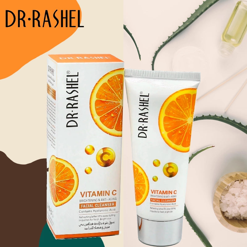 Dr.Rashel Vitamin C Brightening & Anti Aging Face Serum + Facial Cleanser - Pack Of 2