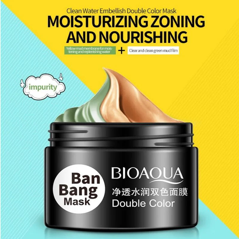 BIOAQUA Double Color Face Mask for Cleansing - BanBang Mud Mask 50g+50 ...