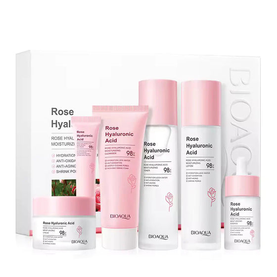 Bioaqua Rose Hyaluronic Acid Moisturizing 6 Pcs Skin Care Set