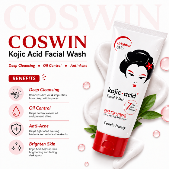 COSWIN Kojic Acid Facial Wash – Deep Cleansing Oil Control & Anti-Acne Face Cleanser