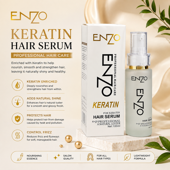ENZO Professional Keratin Hair Serum – Smooth, Shiny & Frizz Control Hair Care