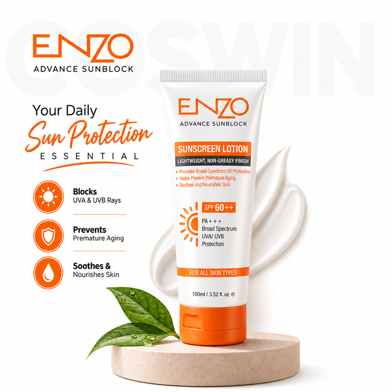ENZO Advance Sunblock SPF 60++ – Lightweight UVA/UVB Protection Lotion
