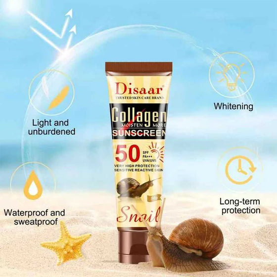 Disaar Collagen Snail Whitening Sunscreen Spf-50 50gm