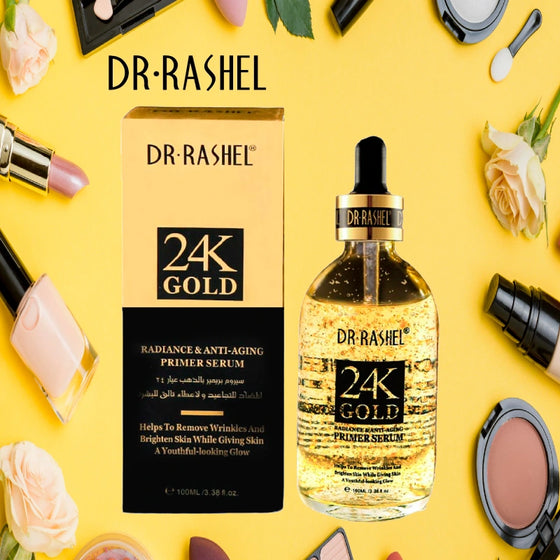 DR.RASHEL 24 K Real Gold Atoms Ampoule Collagen Makeup Primer Anti Wrinkle Hyaluronic Acid Face Whitening Serum