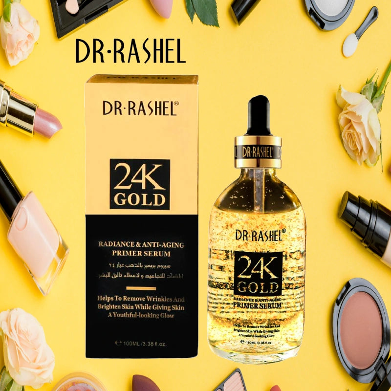 DR.RASHEL 24 K Real Gold Atoms Ampoule Collagen Makeup Primer Anti Wrinkle Hyaluronic Acid Face Whitening Serum