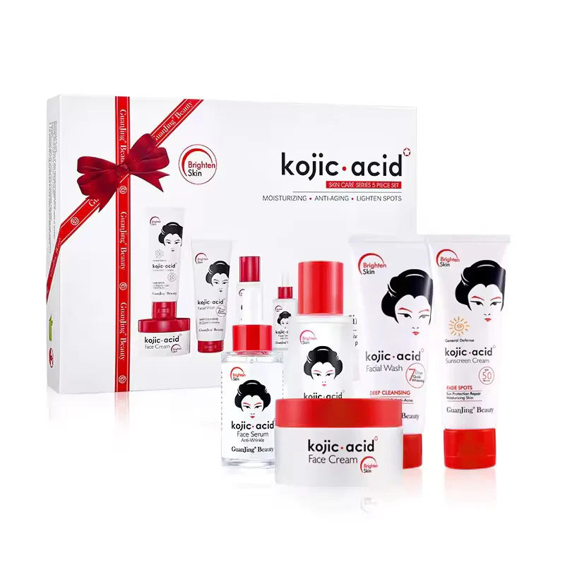 Guanjing Kojic Acid Whitening Anti Aging Skin Care Set 5Pcs