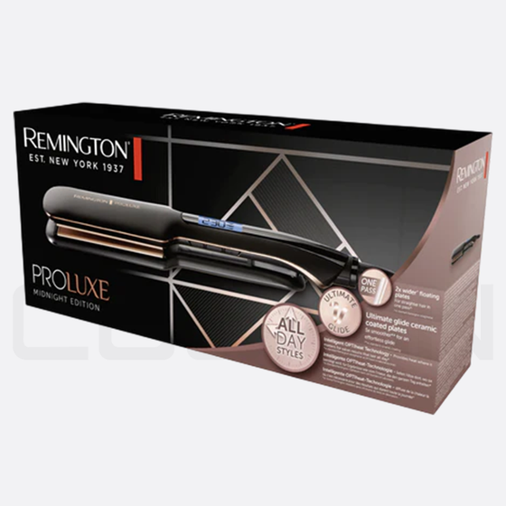 REMINGTON PROLUXE MIDNIGHT WIDE PLATE HAIR STRAIGHTENER S9150B