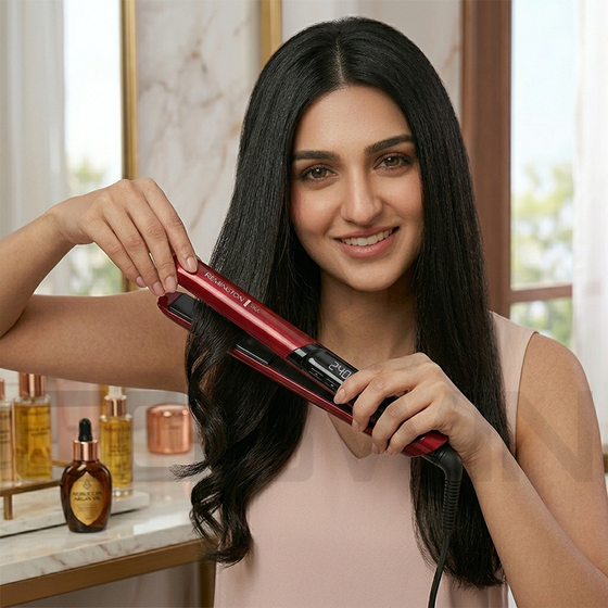 REMINGTON S8550 HAIR STRAIGHTENER SHINE THERAPY WIDE PLATE