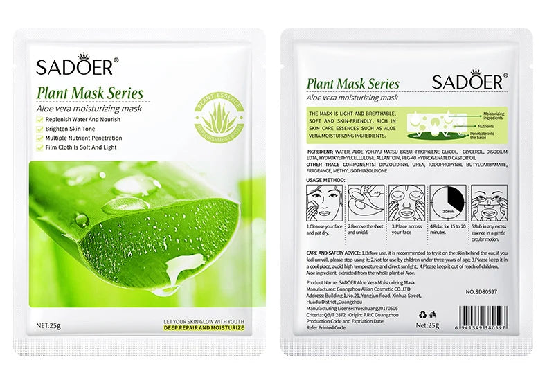 SADOER Aloe Vera Soft Moisturizing Face Sheet Mask