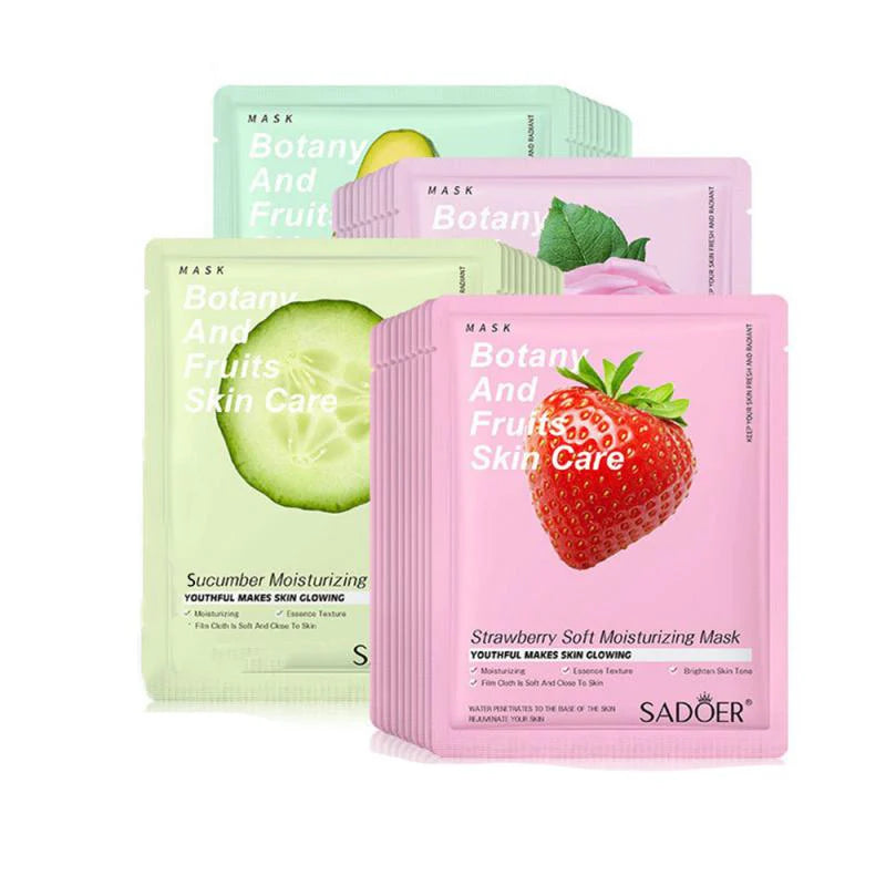 Sadoer Pack of 5 Botany And Fruits Brightening Moisturizing Facial Mask