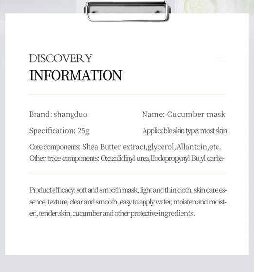 Sadoer Botany And Fruits Cucumber Moisturizing Face Sheet Mask