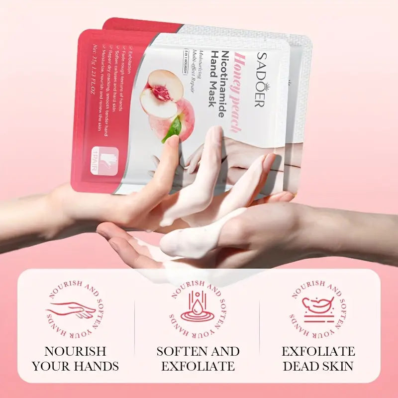 Sadoer Honey Peach Nicotinamide Moisturizing Hand Mask