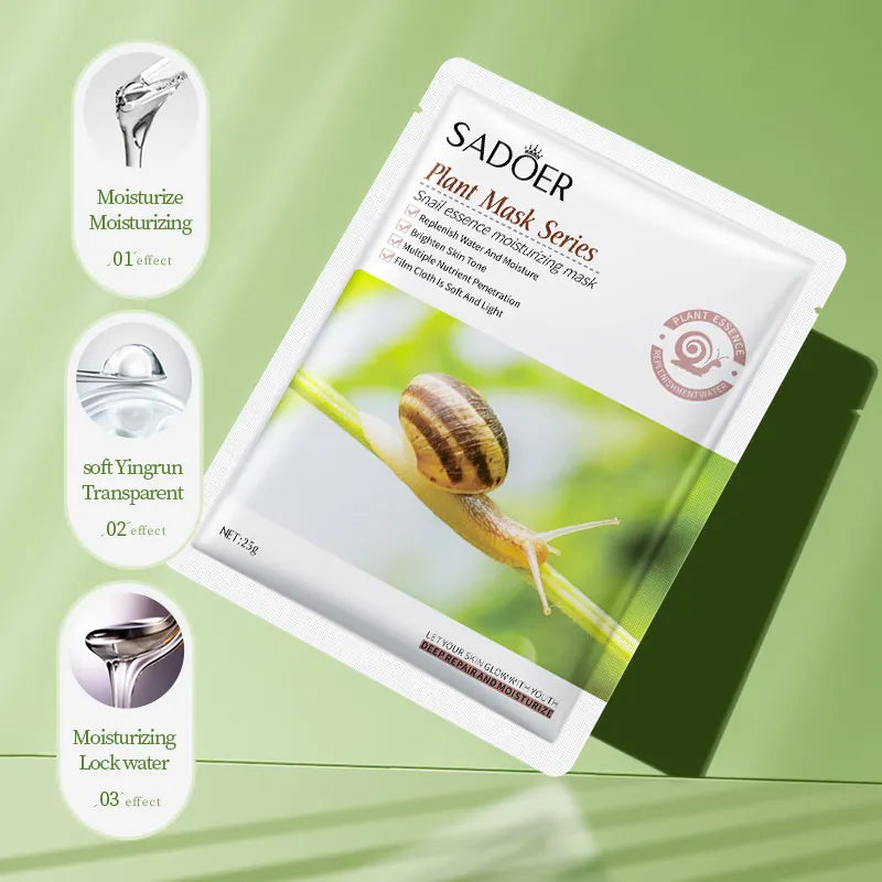 SADOER Snail Essence Moisturizing Face Sheet Mask