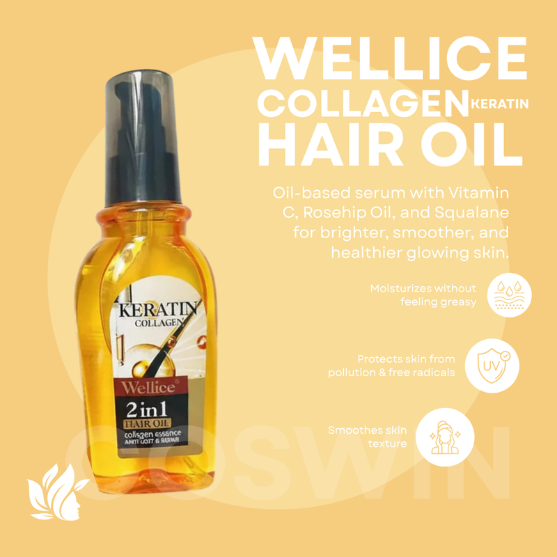 Wellice Keratin Collagen 2 In 1 Anti Hair Loss & Repair Hair Oil
