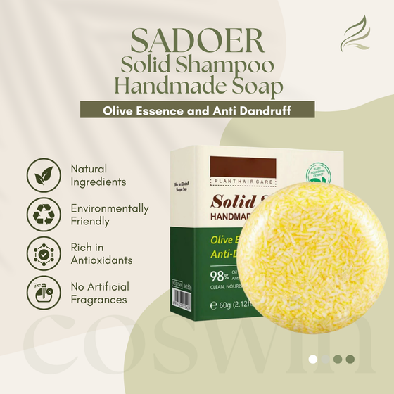 SADOER Solid Shampoo Dandruff Handmade Olive Essence Soap