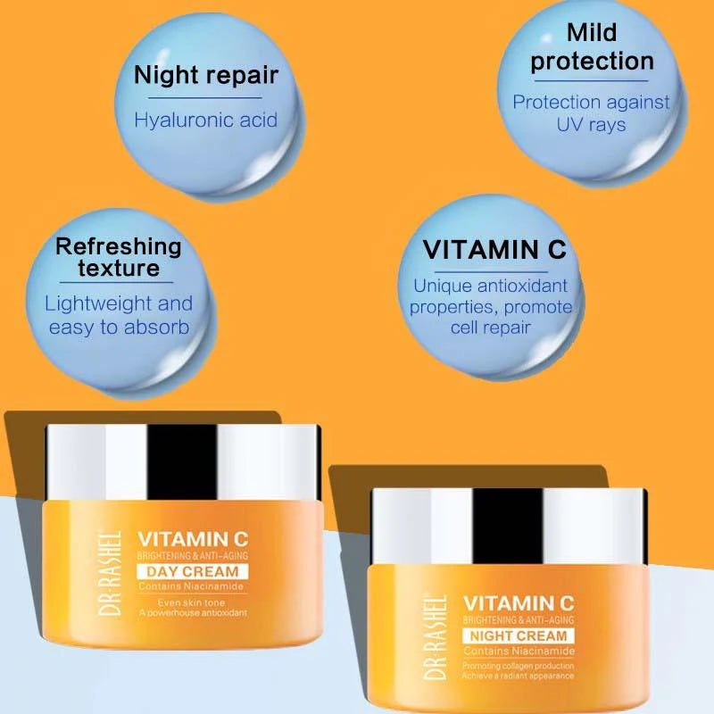 Dr Rashel Pack of 2 Vitamin C Brightening & Anti Aging Day And Night Cream