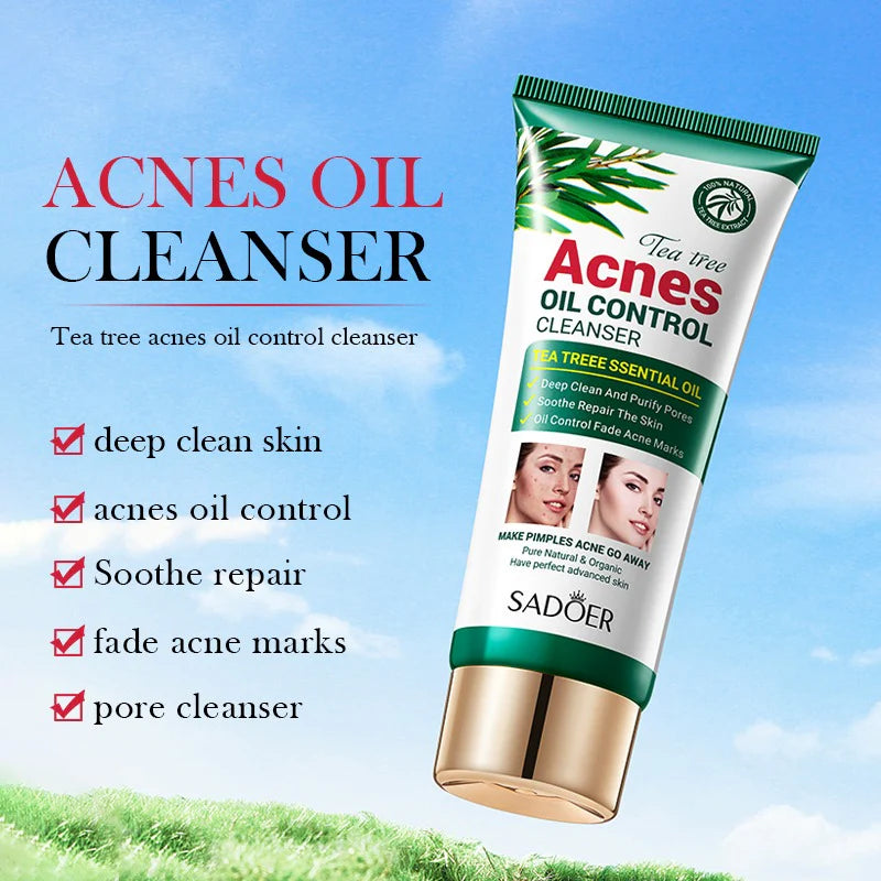 SADOER Tea Tree Acne Oil Control Facial Cleanser