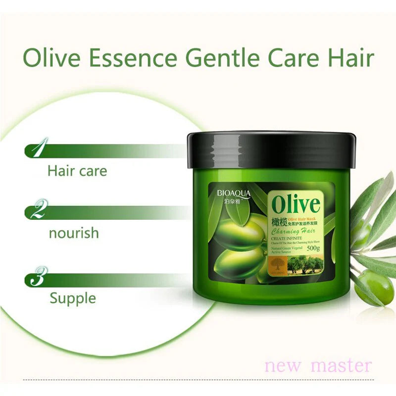 BIOAQUA Olive Hair Keratin Hair Mask For Dry Damaged Hair