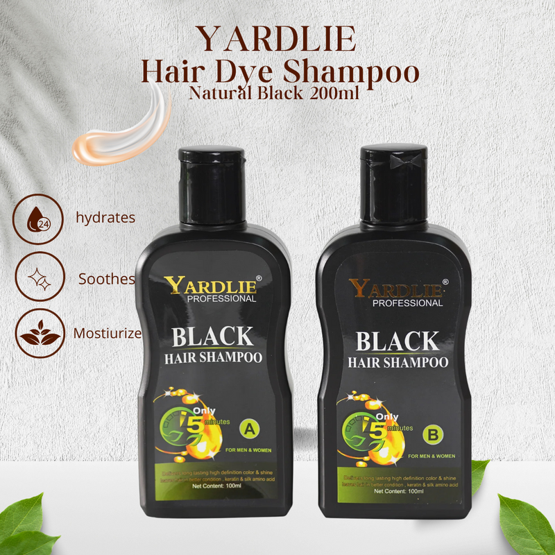 Yardlie Professional Hair Dye Shampoo Mixing Paste Natural Black 200ml