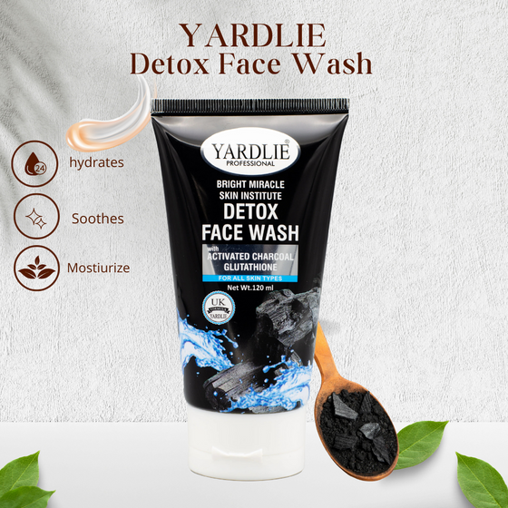 Yardlie Professional Charcoal Glutathione Detox Face Wash 120ml