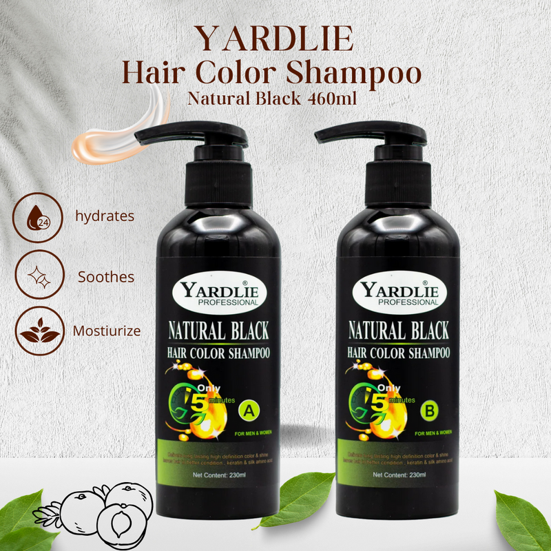 Yardlie Natural Black Mixing Paste Hair Color Shampoo 460ml