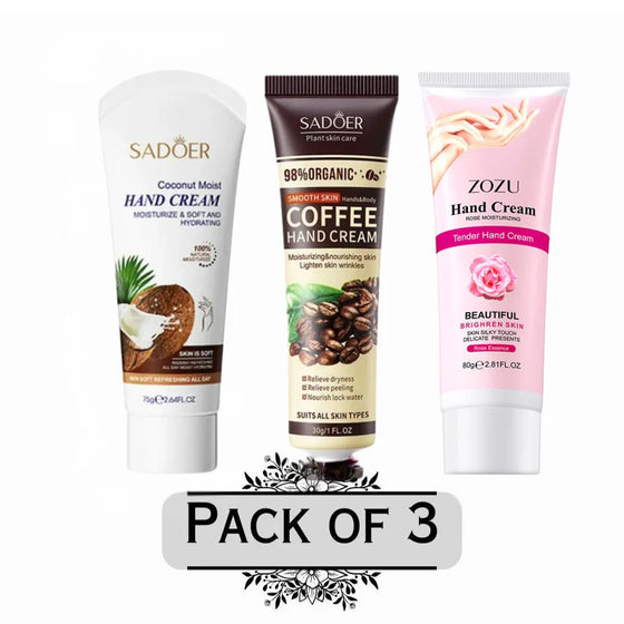 BIOAQUA Pack of 3 Moisturizng Hand Cream Set