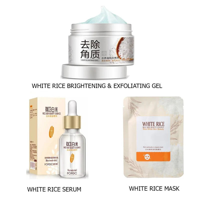 BIOAQUA Pack Of 3 White Rice Skincare Products Set