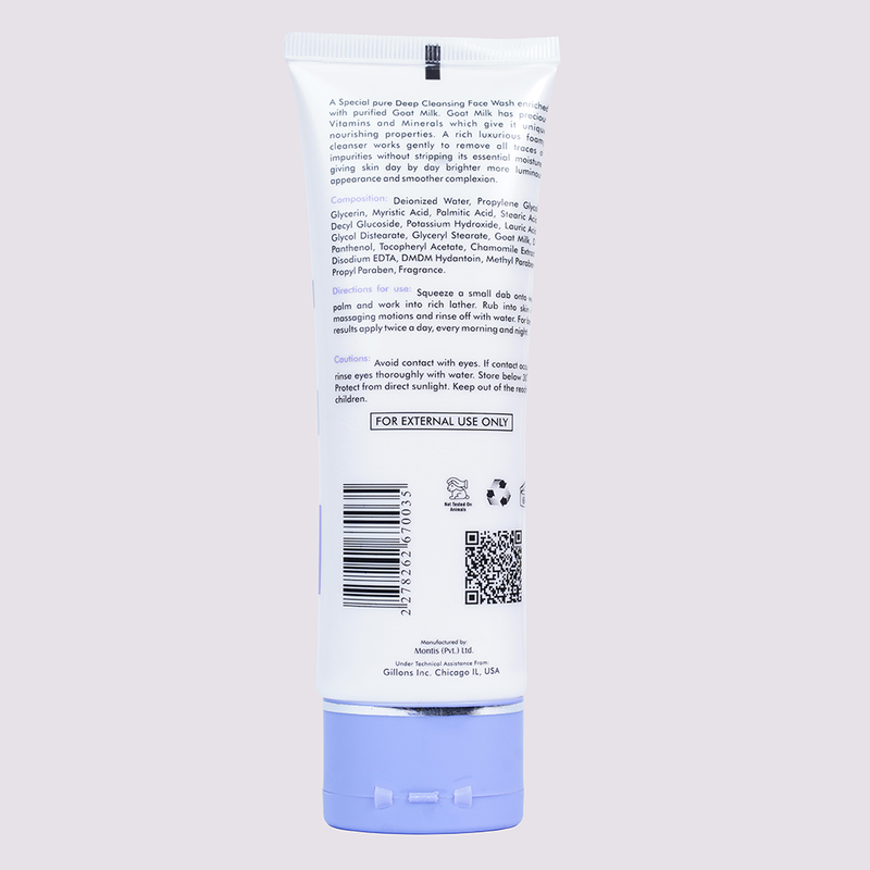 Coswin Deep Cleansing White Perfect Face Wash with Goat Milk (100ml)