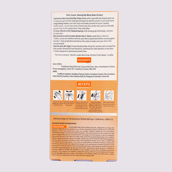 Coswin Normal Skin Wax Strips (Shea Butter & Papaya) - 20 strips